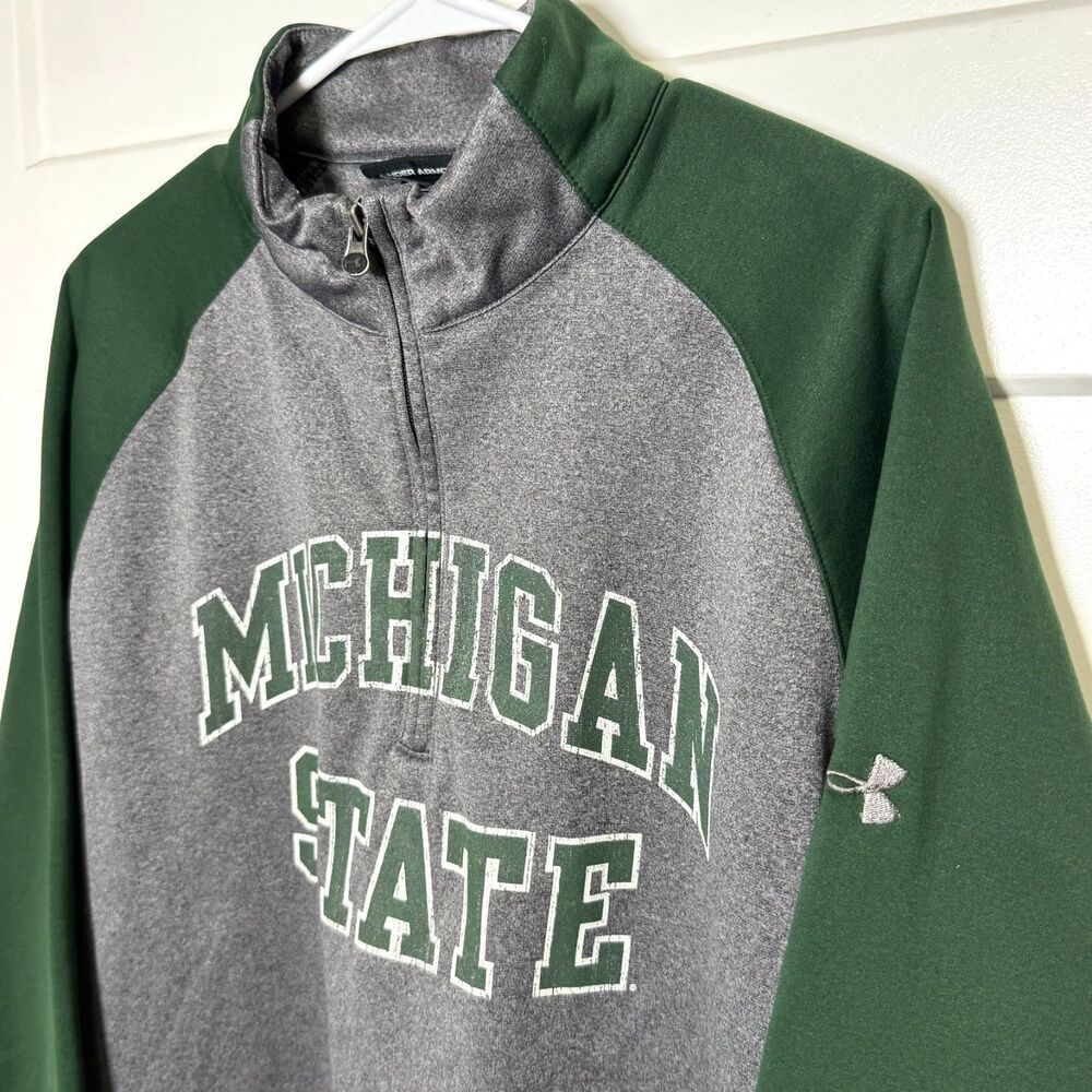 Under Armour Michigan State Spartans MSU 1/4 Zip Fleece Pullover Men's XL NCAA